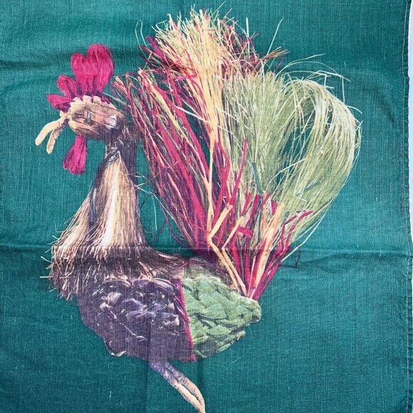 Decorative Tea Towel w/ Rooster Made of Vegetables and a Lone Egg Hilarious! - Picture 6 of 6